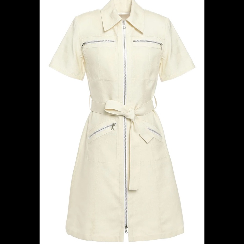 Victoria Beckham Belted  zip-detailed shirt dress